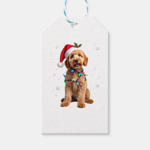 Etiqueta Para Presente Suéter De Natal Do Cão Goldendoodle Árvore De Nata