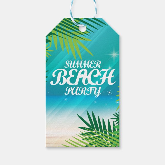 Etiqueta Para Presente Summer Beach Party (Frente)