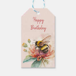 Etiqueta Para Presente Summer Vibes Watercolor Bumblebee Parabéns
