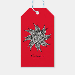 Etiqueta Para Presente Sun Tattoo Thunder_Cove estilo Henna 