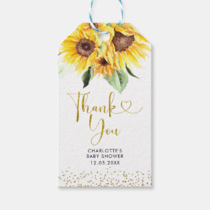 Etiqueta Para Presente Sunflower está no caminho Chá de fraldas Obrigado 