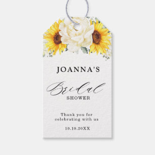 Etiqueta Para Presente Sunflower Ivory Peony Eucalyptus Chá de panela