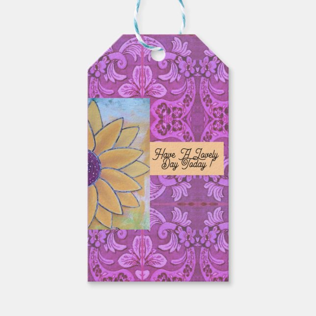 Etiqueta Para Presente Sunflower Lovely Day (Frente)