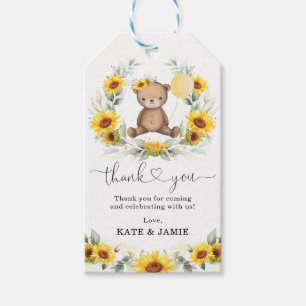 Etiqueta Para Presente Sunflower Teddy Bear Summer Wreath Favores
