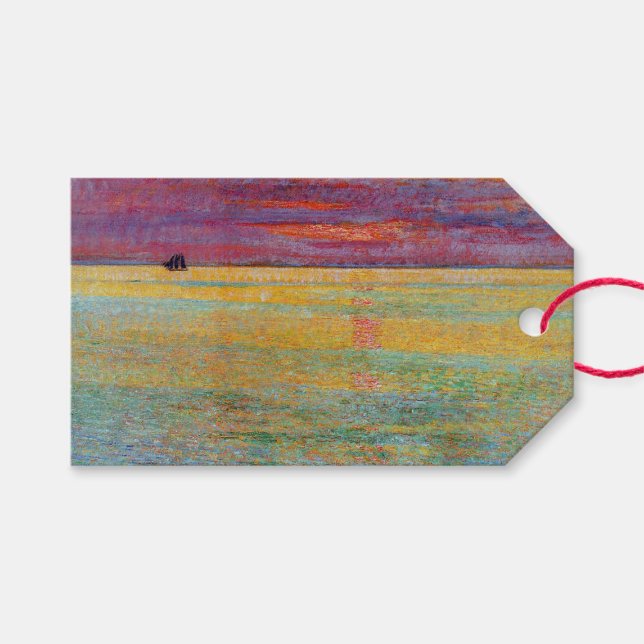 Etiqueta Para Presente Sunset at Sea (por Childe Hassam) (Frente (horizontal))