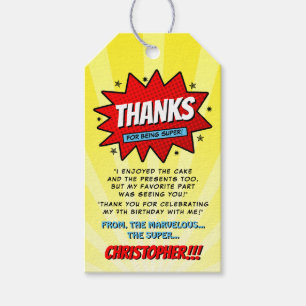 Etiqueta Para Presente Super Herói Cômica Book Qualquer Idade Aniversário