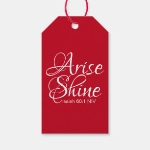 Etiqueta Para Presente Surto Inspirador e Fé Brilhante Vermelho Natal