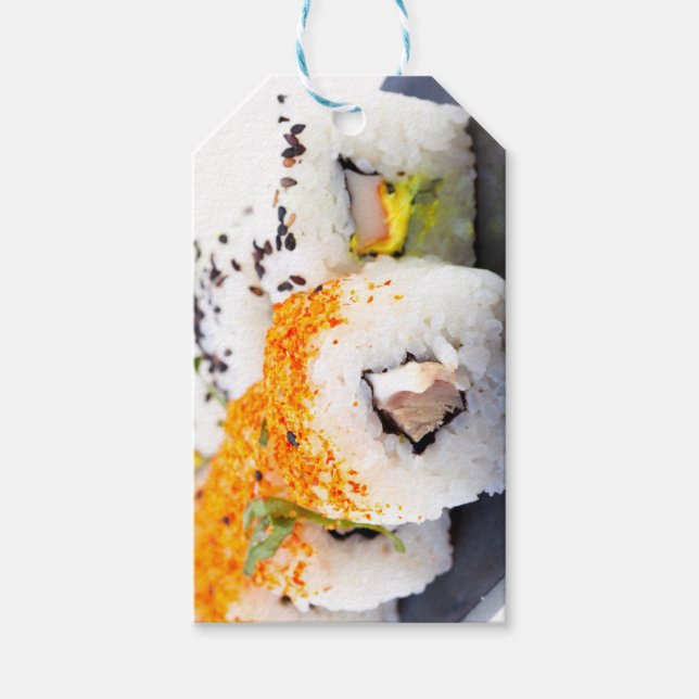 Etiqueta Para Presente Sushi num prato (Frente)