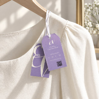 Etiqueta Para Presente Suspensão de QR de Produto Branco Roxo Elegante Mí