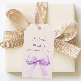 Etiqueta Para Presente Sweet 16 lavender bow ivory DIY write by hand