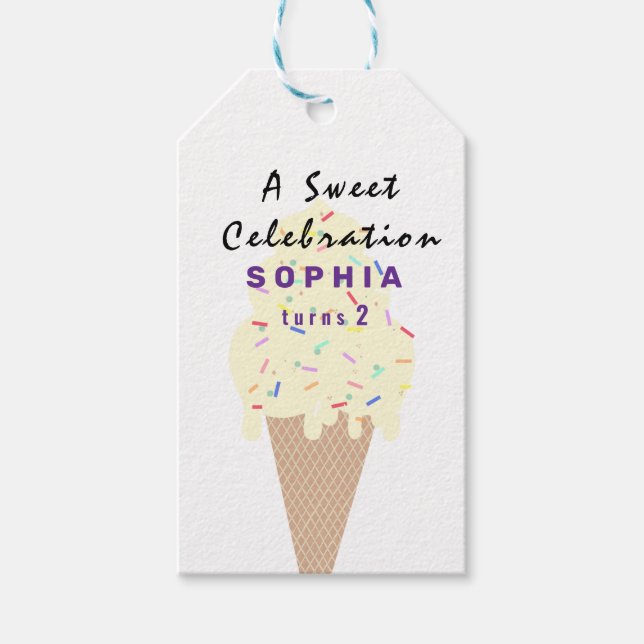 Etiqueta Para Presente Sweet Ice Cream Birthday  (Frente)