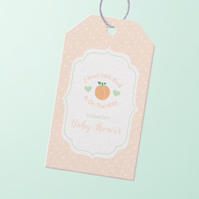 Etiqueta Para Presente Sweet Peach Elegant Baby Shower (Criador carregado)