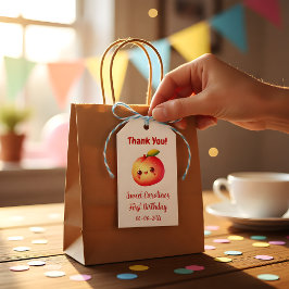 Etiqueta Para Presente Sweet Peach First Birthday Thank You