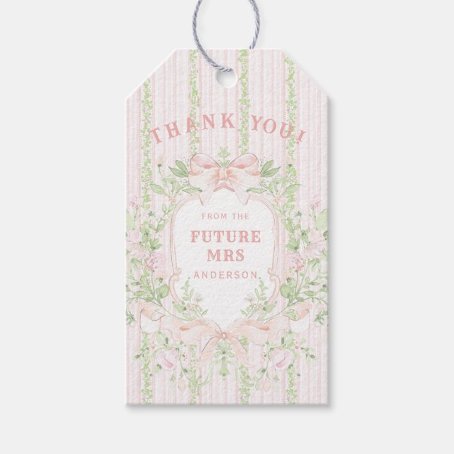 Etiqueta Para Presente Sweet Pink Floral Bridal Shower Crest (Frente)