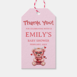 Etiqueta Para Presente Sweet Pink Teddy Bear Baby Shower 