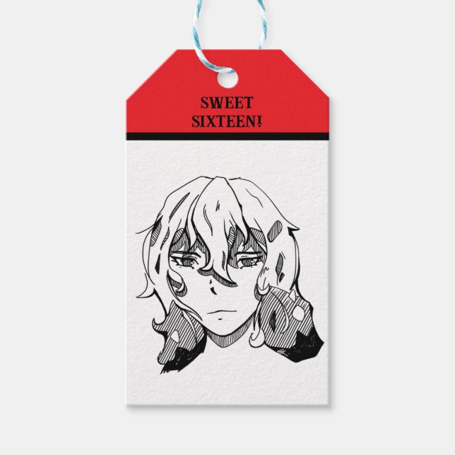 Etiqueta Para Presente Sweet Sixteen Lineart (Frente)