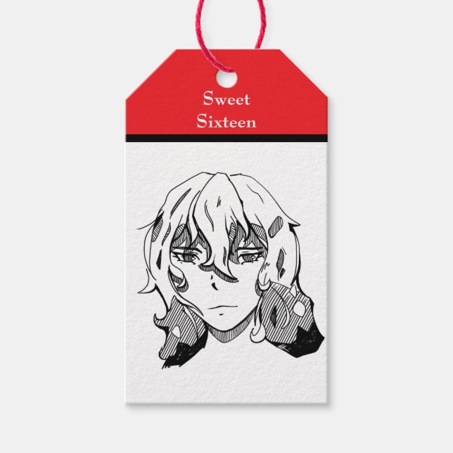Etiqueta Para Presente Sweet Sixteen Lineart (Frente)