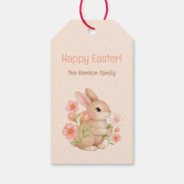 Etiqueta Para Presente Sweet Spring Bunnies & Floral Garden 