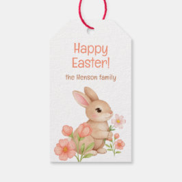 Etiqueta Para Presente Sweet Spring Bunnies & Floral Garden 