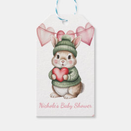 Etiqueta Para Presente Sweet Watercolor Bunny Baby Shower Thank You
