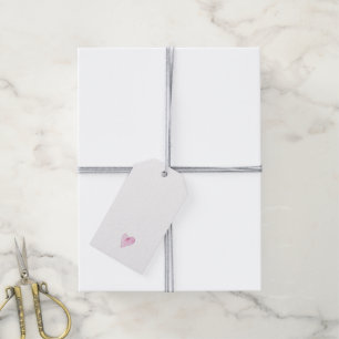 Etiqueta Para Presente Sweetheart Love Pink Artisan Watercolor Heart