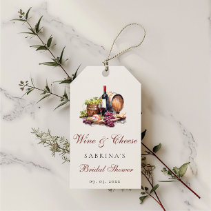 Etiqueta Para Presente Tablier de Charcutaria Vinho e Queijo Chá de Noiva