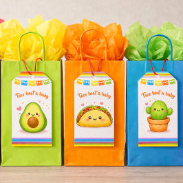 Etiqueta Para Presente Taco sobre um Cacto de Chá de Bebê