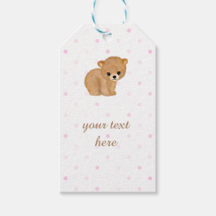 Etiqueta Para Presente Tag cor-de-rosa do presente de Cub de urso das