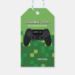 Etiqueta Para Presente Tag de Agradecimento para Festa de Gamer Pixelado