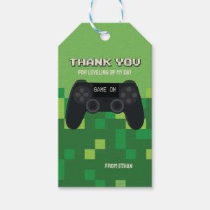 Etiqueta Para Presente Tag de Agradecimento para Festa de Gamer Pixelado