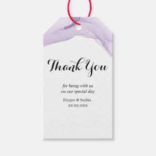 Etiqueta Para Presente Tag de Presente de Casamento Roxo Aquarela Moderna