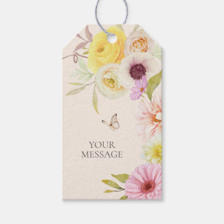 Etiqueta Para Presente Tag de Presente de Flores Elegantes Personalizadas