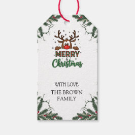Etiqueta Para Presente Tag de presente de Natal de rena fofa Personalizad