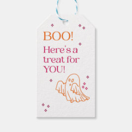 Etiqueta Para Presente Tag de presente do Fantasma Laranja-Rosa e Rosa