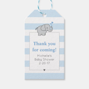 Etiqueta Para Presente Tag do chá de fraldas do elefante - menino