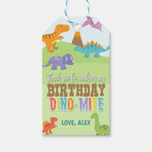 Etiqueta Para Presente Tag do favor do aniversário do dinossauro