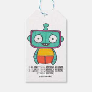 Etiqueta Para Presente Tag do feliz aniversario de código binário - rob