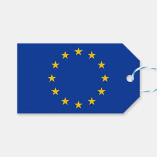 Etiqueta Para Presente Tag do presente com a bandeira da União Europeia