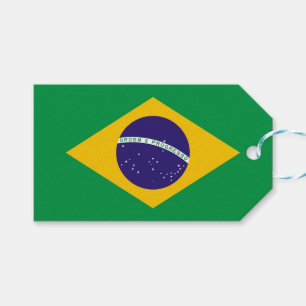 Etiqueta Para Presente Tag do presente com a bandeira de Brasil
