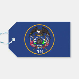 Etiqueta Para Presente Tag do presente com a bandeira do estado de Utá,