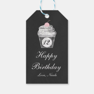 Etiqueta Para Presente Tag do presente de aniversário do cupcake do giz