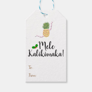 Etiqueta Para Presente Tag do presente do abacaxi de Mele Kalikimaka