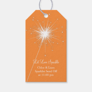 Etiqueta Para Presente Tag do presente do Sparkler - laranja