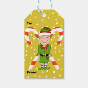 Etiqueta Para Presente Tag felizes do presente do Natal dos bastões do