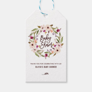 Etiqueta Para Presente Tag floral boémio lunático do chá de fraldas da