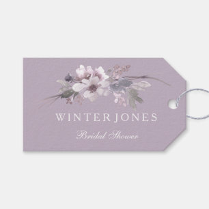 Etiqueta Para Presente Tag floral roxo do favor do chá de panela da