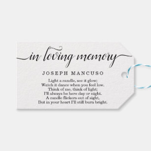 Etiqueta Para Presente Tag fúnebre personalizado do favor