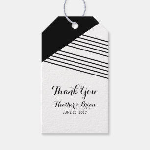 Etiqueta Para Presente Tag geométricos brancos pretos do presente da