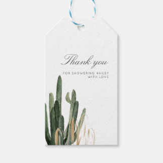 Etiqueta Para Presente Tag Modern Cactus Baby Gift - 2 x 3,5 pol