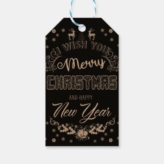Etiqueta Para Presente Tag real da neve do Feliz Natal branco preto |  Zazzle.com.br